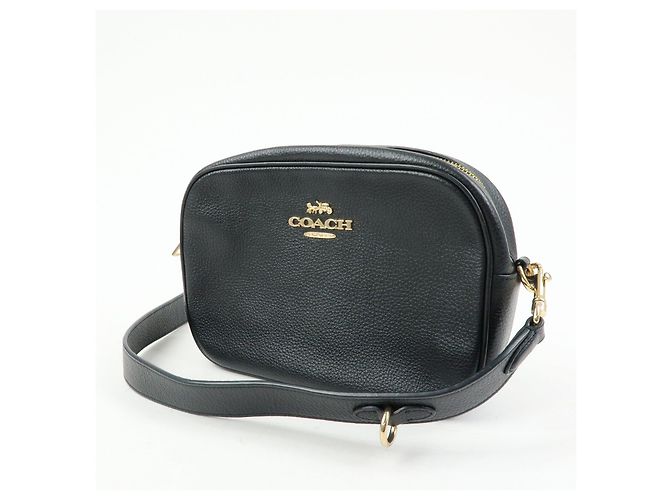 Borsa a tracolla in pelle con logo COACH Nera - vista 3