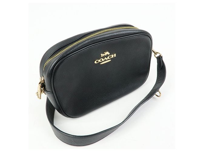 Borsa a tracolla in pelle con logo COACH Nera - vista 4