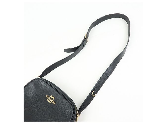Borsa a tracolla in pelle con logo COACH Nera - vista 6