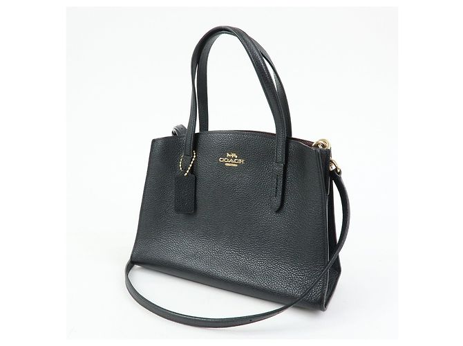 COACH Charlie Carryall 28 Borsa a Tracolla e a Mano 2Way in Pelle Nero - vista 3