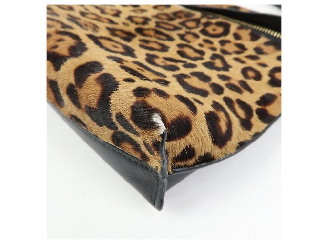 Borsa a tracolla LOEWE Unborn in pelle di vitello Leopard Brown Black - vista 12