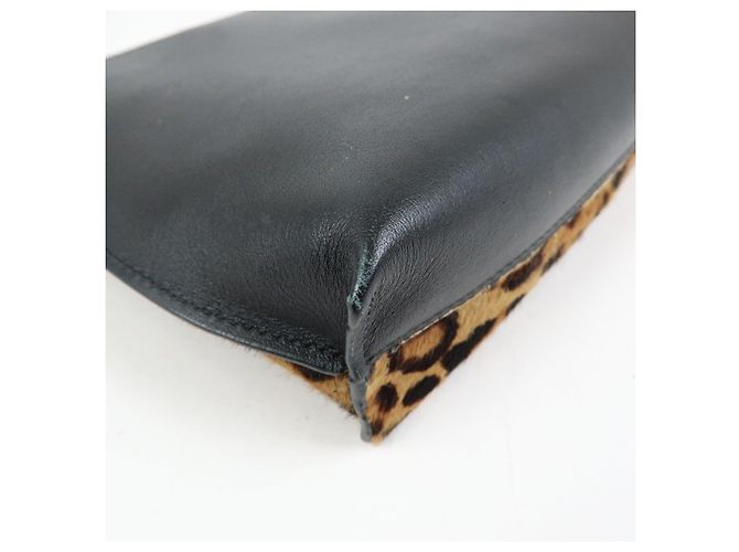 Borsa a tracolla LOEWE Unborn in pelle di vitello Leopard Brown Black - vista 13