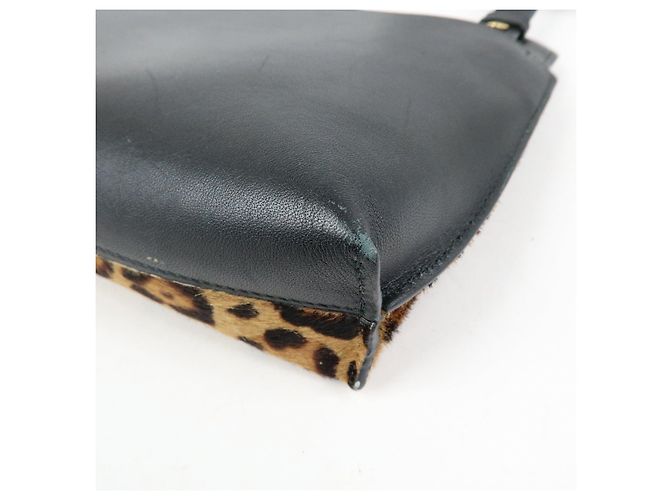 Borsa a tracolla LOEWE Unborn in pelle di vitello Leopard Brown Black - vista 14