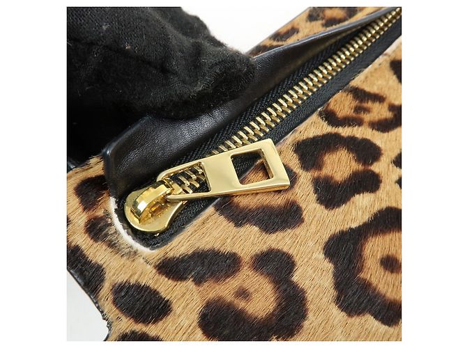 Borsa a tracolla LOEWE Unborn in pelle di vitello Leopard Brown Black - vista 23