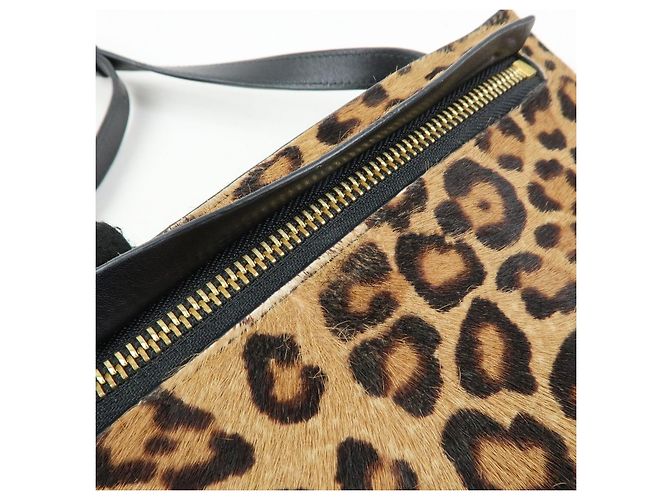 Borsa a tracolla LOEWE Unborn in pelle di vitello Leopard Brown Black - vista 24