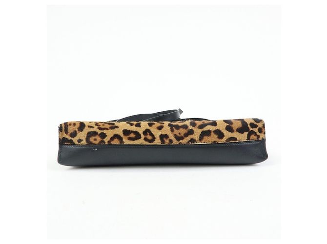 Borsa a tracolla LOEWE Unborn in pelle di vitello Leopard Brown Black - vista 5