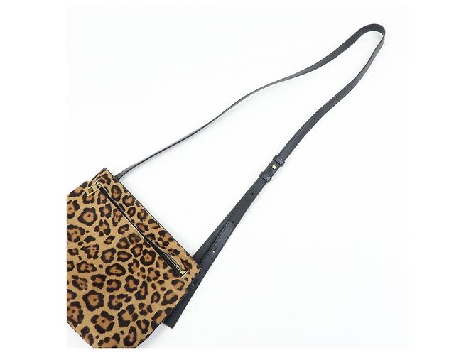 Borsa a tracolla LOEWE Unborn in pelle di vitello Leopard Brown Black - vista 7