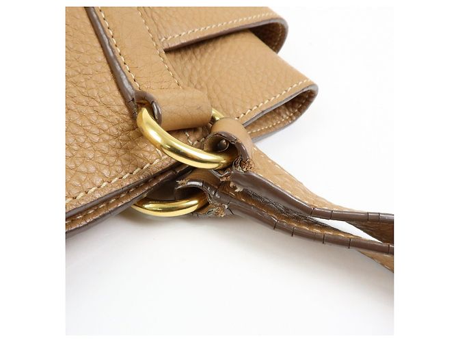 Borsa Tote e Borsa a Tracolla PRADA in pelle Vitello Daino Marrone BR4970 - vista 11