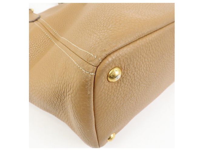 Borsa Tote e Borsa a Tracolla PRADA in pelle Vitello Daino Marrone BR4970 - vista 12