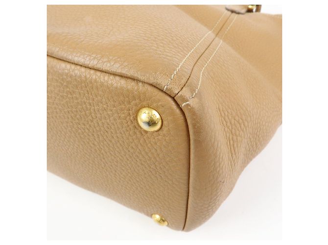 Borsa Tote e Borsa a Tracolla PRADA in pelle Vitello Daino Marrone BR4970 - vista 13