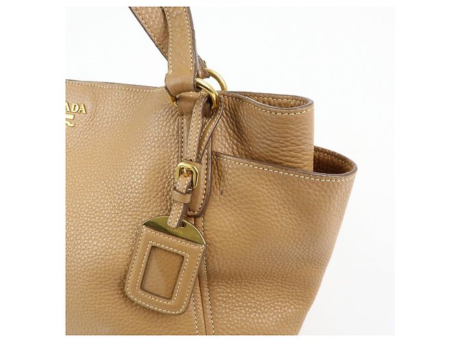 Borsa Tote e Borsa a Tracolla PRADA in pelle Vitello Daino Marrone BR4970 - vista 16