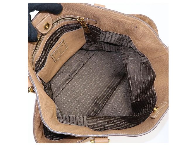 Borsa Tote e Borsa a Tracolla PRADA in pelle Vitello Daino Marrone BR4970 - vista 21