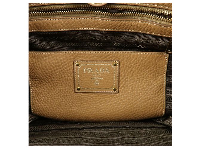 Borsa Tote e Borsa a Tracolla PRADA in pelle Vitello Daino Marrone BR4970 - vista 23
