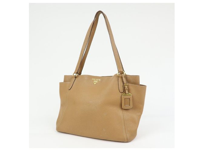 Borsa Tote e Borsa a Tracolla PRADA in pelle Vitello Daino Marrone BR4970 - vista 3