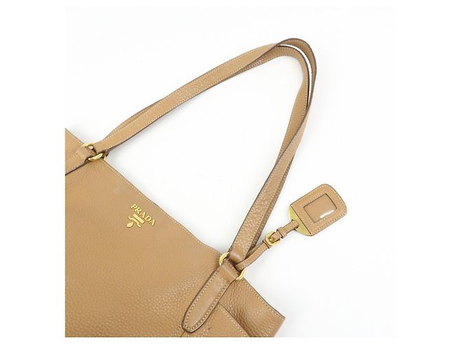 Borsa Tote e Borsa a Tracolla PRADA in pelle Vitello Daino Marrone BR4970 - vista 7