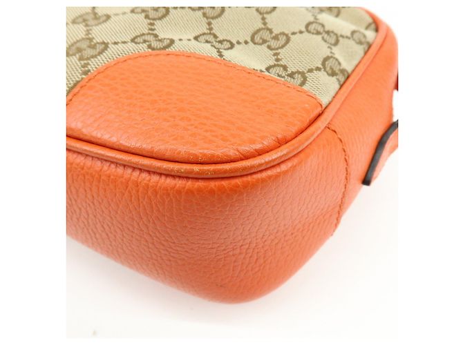 Borsa a spalla GUCCI GG Canvas Leather Beige Arancione 449413 - vista 12
