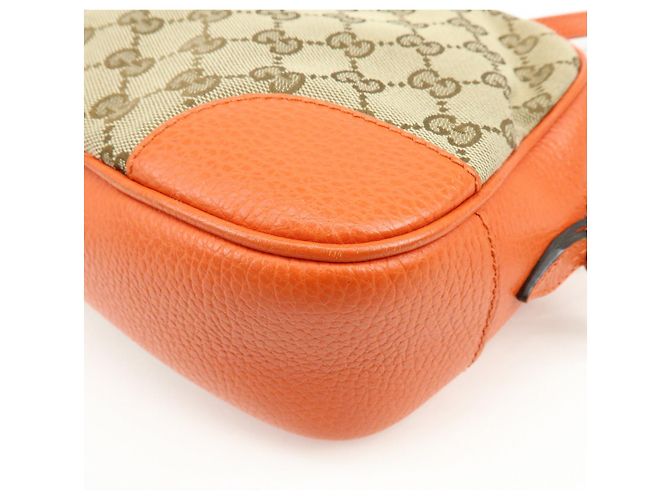 Borsa a spalla GUCCI GG Canvas Leather Beige Arancione 449413 - vista 14