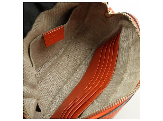 Borsa a spalla GUCCI GG Canvas Leather Beige Arancione 449413 - vista 20