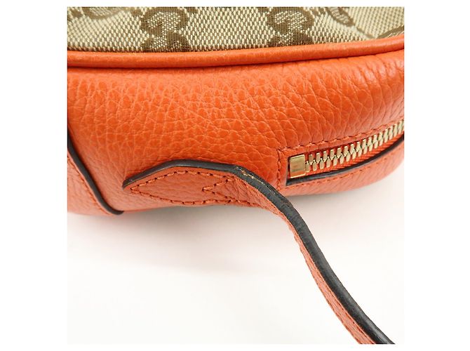 Borsa a spalla GUCCI GG Canvas Leather Beige Arancione 449413 - vista 7
