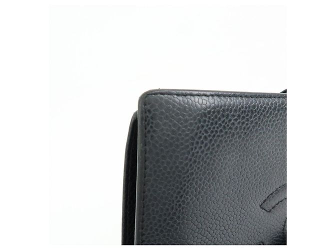 CHANEL COCO Mark Caviarskin Bi-Fold Long Wallet Schwarz A13498 - Ansicht 10