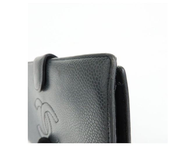 CHANEL COCO Mark Caviarskin Bi-Fold Long Wallet Schwarz A13498 - Ansicht 11
