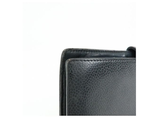 CHANEL COCO Mark Caviarskin Bi-Fold Long Wallet Schwarz A13498 - Ansicht 12
