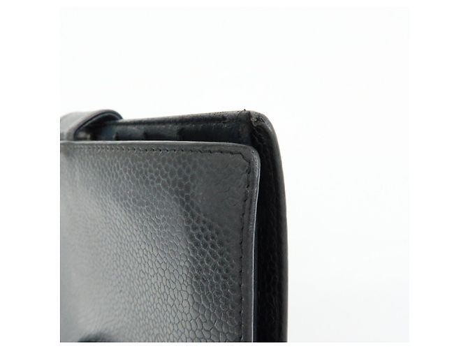 CHANEL COCO Mark Caviarskin Bi-Fold Long Wallet Schwarz A13498 - Ansicht 13