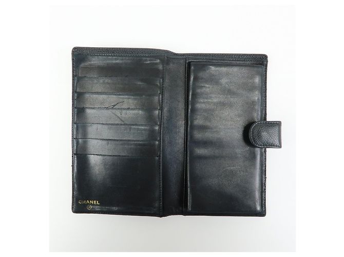 CHANEL COCO Mark Caviarskin Bi-Fold Long Wallet Schwarz A13498 - Ansicht 16