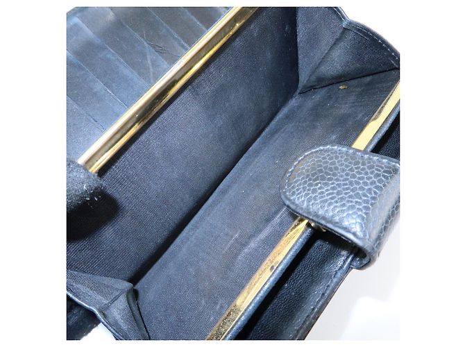 CHANEL COCO Mark Caviarskin Bi-Fold Long Wallet Schwarz A13498 - Ansicht 19