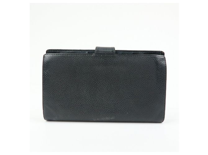 CHANEL COCO Mark Caviarskin Bi-Fold Long Wallet Schwarz A13498 - Ansicht 2