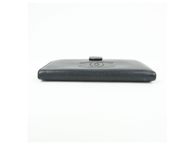 CHANEL COCO Mark Caviarskin Bi-Fold Long Wallet Schwarz A13498 - Ansicht 5