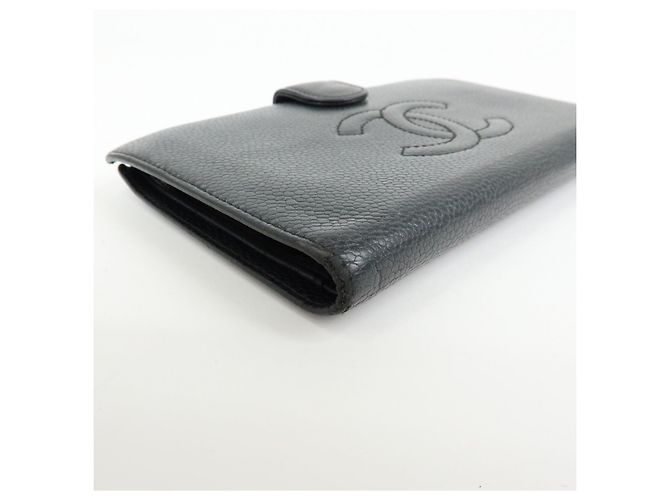 CHANEL COCO Mark Caviarskin Bi-Fold Long Wallet Schwarz A13498 - Ansicht 6