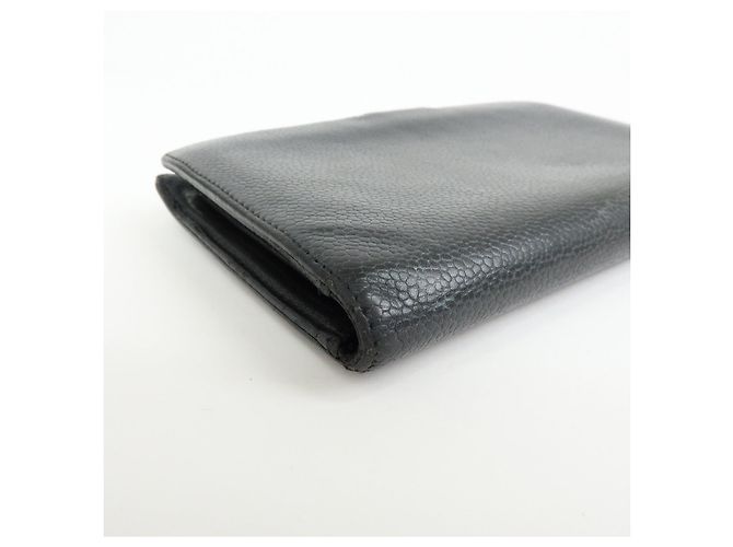 CHANEL COCO Mark Caviarskin Bi-Fold Long Wallet Schwarz A13498 - Ansicht 8