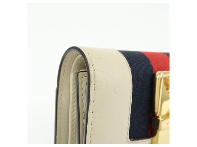 GUCCI Sherry Silvie Cartera Compacta Tri-fold de Piel Ivory 476081 - vista 10