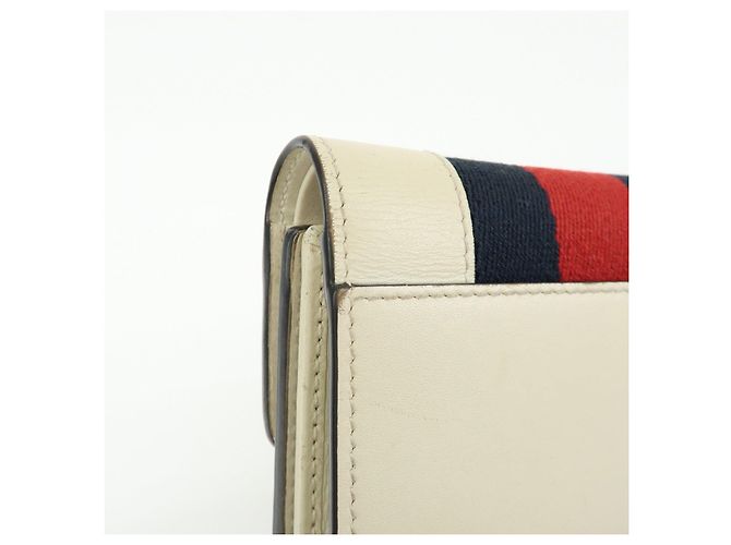 GUCCI Sherry Silvie Cartera Compacta Tri-fold de Piel Ivory 476081 - vista 12
