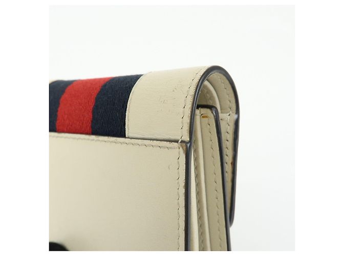 GUCCI Sherry Silvie Cartera Compacta Tri-fold de Piel Ivory 476081 - vista 13