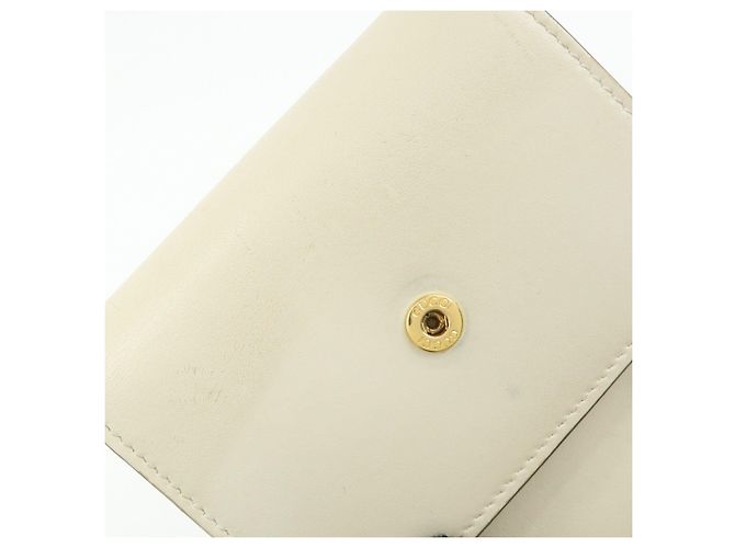 GUCCI Sherry Silvie Cartera Compacta Tri-fold de Piel Ivory 476081 - vista 16