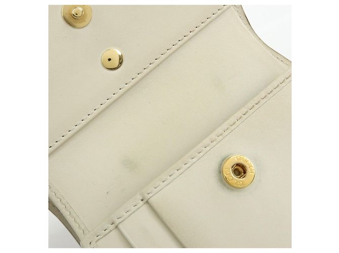 GUCCI Sherry Silvie Cartera Compacta Tri-fold de Piel Ivory 476081 - vista 18