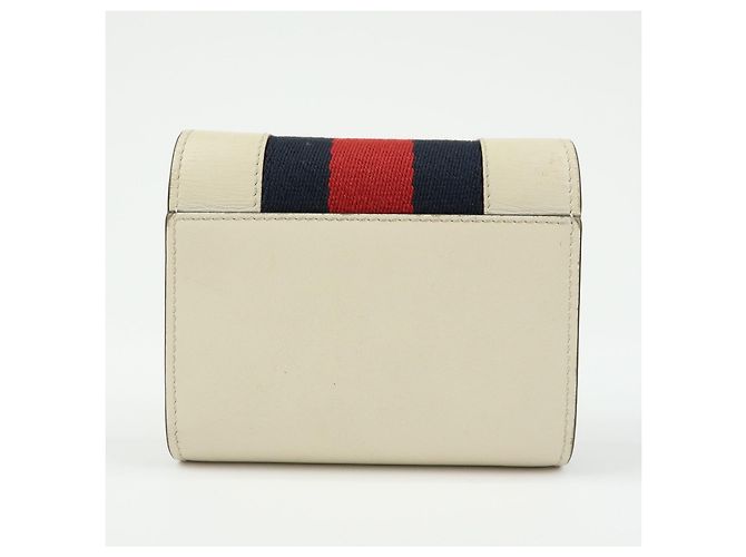 GUCCI Sherry Silvie Cartera Compacta Tri-fold de Piel Ivory 476081 - vista 2