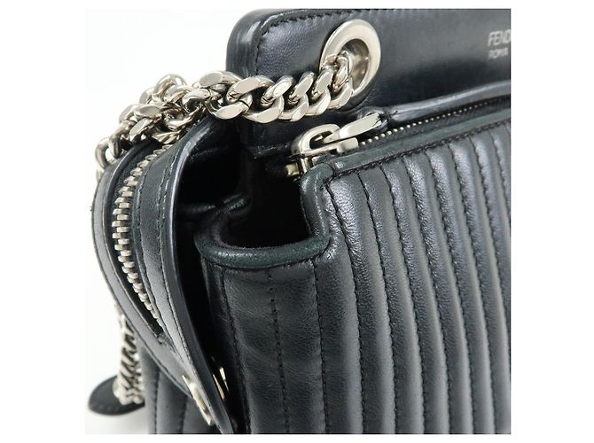 FENDI Dotcom Borsa 2Way in pelle Borsa a mano Borsa a tracolla Nera 8BN299 - vista 13