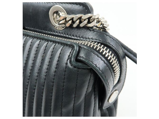 FENDI Dotcom Borsa 2Way in pelle Borsa a mano Borsa a tracolla Nera 8BN299 - vista 14
