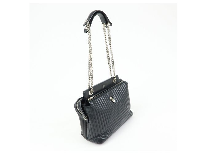 FENDI Dotcom Borsa 2Way in pelle Borsa a mano Borsa a tracolla Nera 8BN299 - vista 4