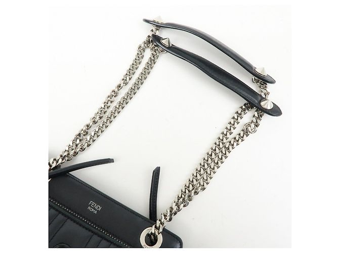 FENDI Dotcom Borsa 2Way in pelle Borsa a mano Borsa a tracolla Nera 8BN299 - vista 6