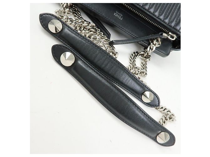 FENDI Dotcom Borsa 2Way in pelle Borsa a mano Borsa a tracolla Nera 8BN299 - vista 7
