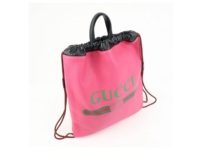 GUCCI Borsa 2Way Zaino in pelle Interlocking G Sherry Rosa 494053 - vista 4