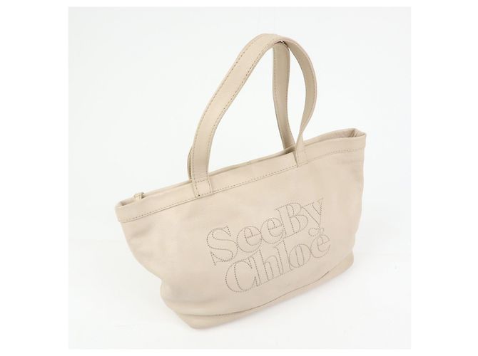 Chloé See by Chloe Leder Tote Bag Handtasche mit Beutel Beige - Ansicht 4