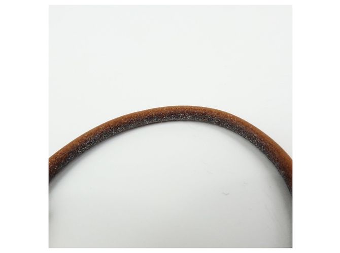 Hermès HERMES Jumbo Choker Bracciale in Pelle e Metallo Marrone Oro - vista 6