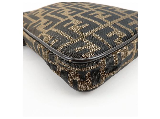 Borsa a spalla e borsa a tracolla FENDI Zucca Canvas Leather Marrone 8BT053 - vista 11