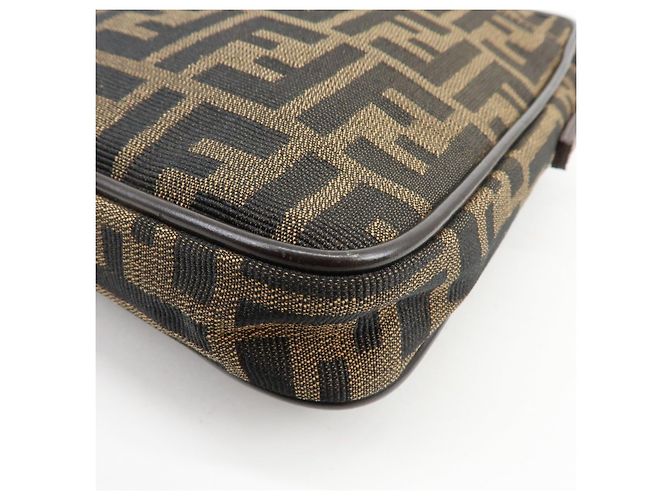 Borsa a spalla e borsa a tracolla FENDI Zucca Canvas Leather Marrone 8BT053 - vista 12
