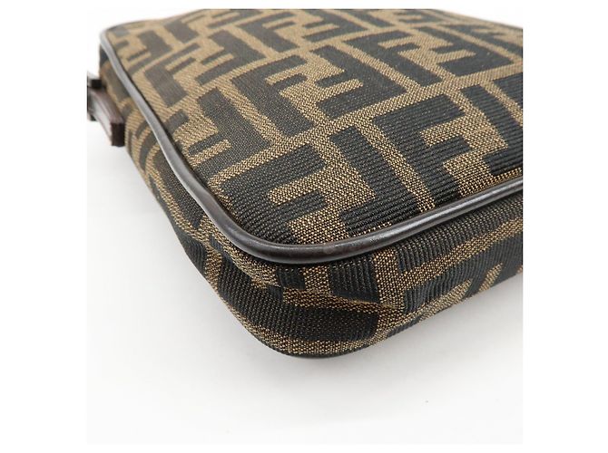 Borsa a spalla e borsa a tracolla FENDI Zucca Canvas Leather Marrone 8BT053 - vista 13